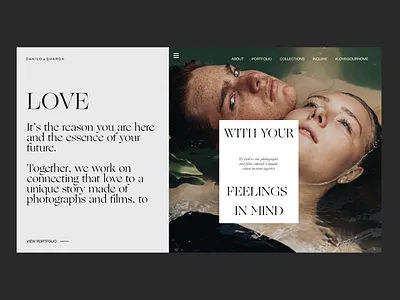 Danilo & Sharon Photography website redesign best clean design good photo landing page minimal new photography photography logo photography website trending typography ui ux website