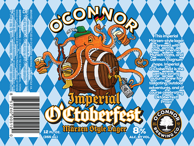 Imperial O'Ctoberfest Marzen-style Lager beer design german beer illustration imperial marzen octopus oktoberfest package