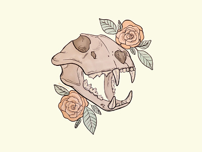 Animal skull & flowers aesthetic creative direction digital art digital illustration drawing flower illustration flowers illustration graphic design illustration ink art ink illustration pastel colors visual art