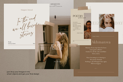 Writers Social Media Pack + Stories branding design instagram social media pack ui web writer