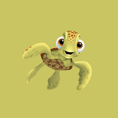 Squirt art disney illustration pixar procreate squirt turtle