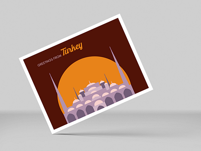 Greetings from Turkey ai dribbbleweeklywarmup flat illustration postcard postcard design vector