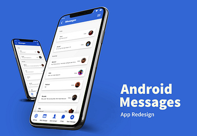 Google Android Message App Redesign - Concept creative design design google material ui mobile ui mobile user experience mobile user interface neumorphism typography ui user interface ux