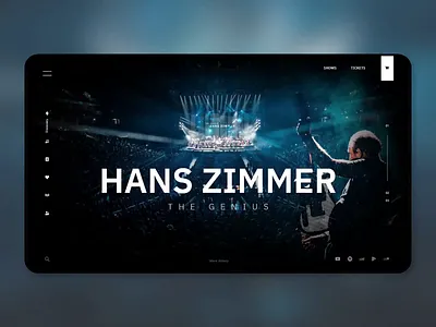 HANS ZIMMER LANDING PAGE CONCEPT branding design graphicdesign hanszimmer landing landing design landingpage music ui userinterface ux uxui web design webdesign website