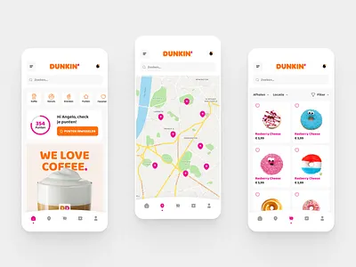 Dunkin app branding dashboard design graphic design ui ux