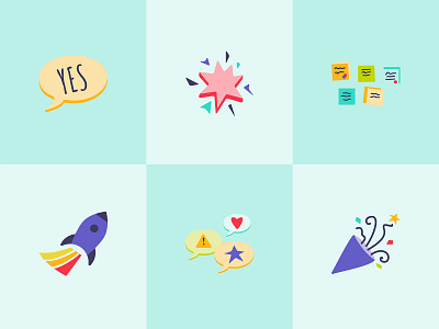 corporate innovation icons illustration