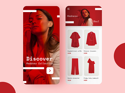 Daily UI - 08 app app design app ui beauty design fashion fashion app mobile mobile app red ui ux