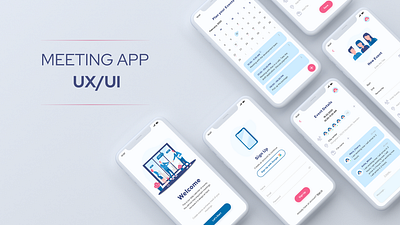 Meeting App UI/UX branding calendar design event illustration illustrator meet vector web website