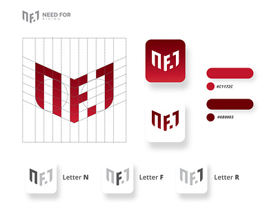 Need For Rising - Branding & Logo Design branding design gradient icon illustration logo minimalist minimalist logo modern monogram monogram logo red vector