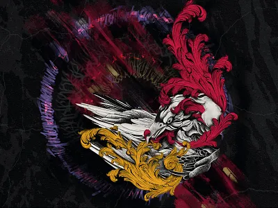 kw/isma birds design graffiti digital illustration lettering ornaments procreate texture