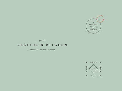 Zestful Kitchen concept brand logo secondary marks typography