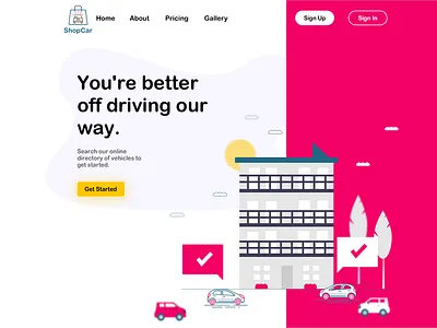 Car Rental Landing Page bootstrap buttons car daily dailyui design digital grid system illustration imac mockup isometric landing page process rental sketch ui web