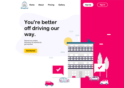 Car Rental Landing Page bootstrap buttons car daily dailyui design digital grid system illustration imac mockup isometric landing page process rental sketch ui web