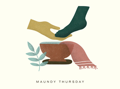 Maundy Thursday- Jesus Washing Feet church design easter holy week illustration jesus jesus washing feet maundy thursday minimal easter sermon graphic sermon slide