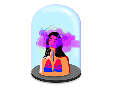 Smoking woman health healthy illustration lungs sensory smoke smoking woman woman illustration