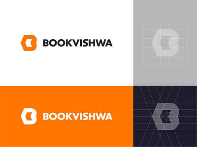 Logo Design For Bookvishwa b letter b letter logo book books brand identity brand mark branding creative design flat grid logo icon identity lettermark logo minimal minimalist monogram symbol vector