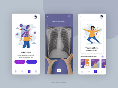 Corona Detection from X-ray using CNN concept app corona coronavirus design icon illustration ui