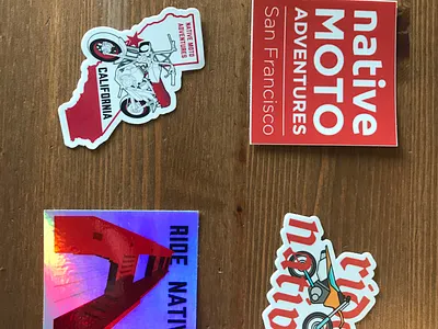 Native Moto Adventures Lifestyle Stickers graphic design sticker design
