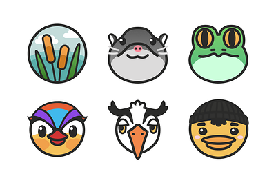 Twitch Loyalty Badge Designs animals badge branding cute design figma icon illustration logo pond twitch vector