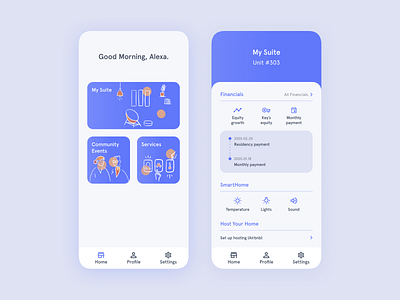 Key Living Mobile Application branding community design finance home illustration living mobile ownership procreate ui ux vector