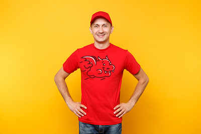 Phat Dragon T-Shirt dragon fat flying logo phat red restaurant tshirt yellow