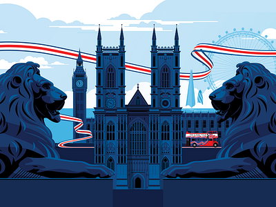 The Classic Tour big ben big bus branding design england gherkin illustration lion lions london eye marianna orsho mariannaorsho red bus shard trafalgar square ui union jack vector westminster abbey