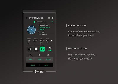 Irrigation Remote Control App app branding design ui ux