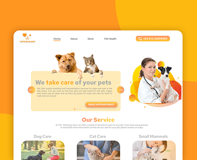 Veterinary Website animals design pets ui ui ux veterinary webdesign website website concept