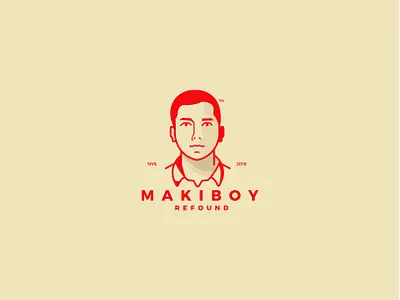 Maki-Boy LOGO branding design drawing gold illustration logo red typography ui vector