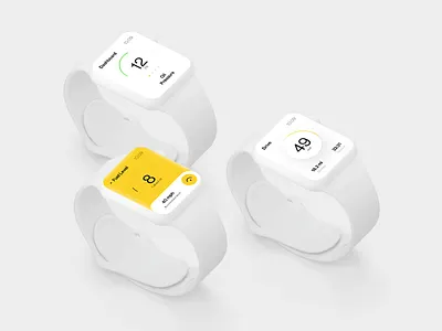 WatchOS Dashboard boat dashboard distance drive fuel indicator oil os speed ui ux watch white yellow