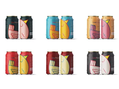 Treehouse Cans branding color font design package design packaging