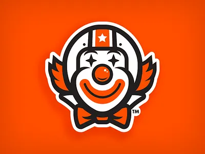 circus bow tie circus clown flat track helmet illustration logo motorcycle nose racing retro vector