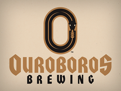 ouroboros animal beer branding brewing design home brew logo o ouroboros snake vector wheat