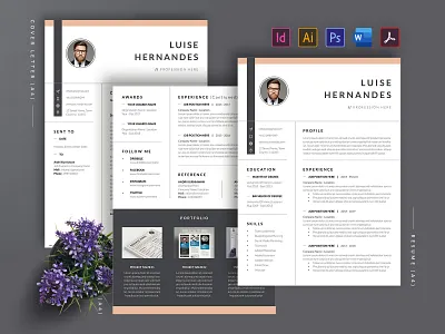 Resume / CV Template Vol.09 a4 clean cover letter creatiforest creative curriculum vitae cv cv design elegant minimal