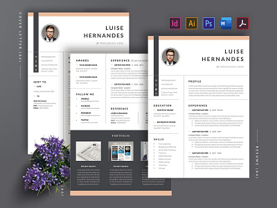 Resume / CV Template Vol.09 a4 clean cover letter creatiforest creative curriculum vitae cv cv design elegant minimal