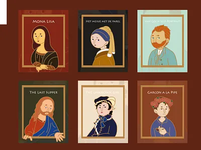 Emotions of world masterpiece design flat illustration web