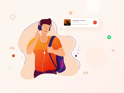 feel the music illustation characterdesign creative digitalillustration dribbble graphicdesign illustration minimalistic music app music illustration music player song illustation uiux uiuxdesign vector vector art vector illustration visual design