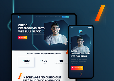 ProgBR - Developer course landing page backend brand code course design desktop developer frontend gradient illustration landing page mobile sale site ui ux web