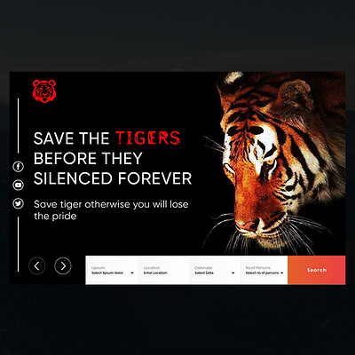 SaveTiger animal animals animation art dailyui design designer designs flat landing page save tiger ui web website