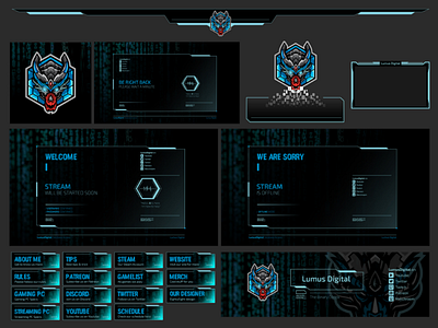 Custom Stream Twitch Overlay for Lumus Digital banner gfx for streamer graphics for streamer mixer overlay panel revamp stream stream overlay streaming streaming graphics streaming overlay twitch twitch overlay