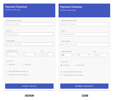 Match found ! codepen payment ui