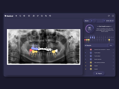 Neumorphic tooth medical Web black branding design medical neumorphic sketch tooth ui