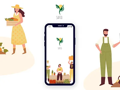 Fresh Produce Concept - Grow and Buy : iOs app buy buy now color design fruits fruits and vegetables online grow logo minimal ui ux