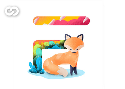 Letter "F" Fox 2020 alphabet animal art artist color cute design fox illustration illustrator letter trend vector