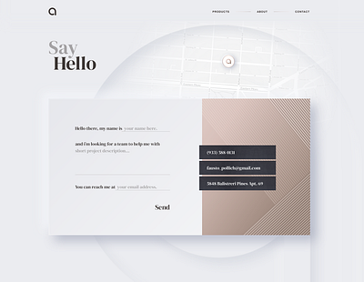 Contact us clean contact contact form contact page contact us design location pin map minimalist ui ui design web white