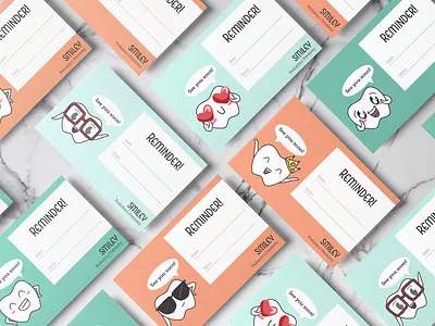 Appointment Reminder Card branding character design children dental logo dental office dentist graphicdesign illustration logo pediatric tooth mascot