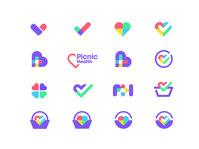 Logo mark exploration branding care colorful concept exploration healthcare icon logo logomark mark medical app medical logo symbol