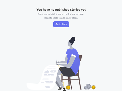 Maybe start knitting one? design empty state illustration ux web