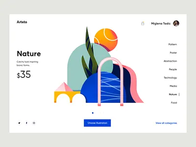 Web App - Arteto app colors design illustration minimal page ui ux web website