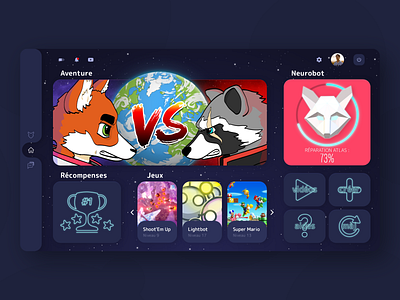 Dark mode : dashboard artificial intelligence clean dark dark mode dashboad dataviz design desktop desktop app education fox illustration iot kid minimalism raccoon space ui ux vector